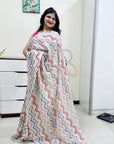 Digitally Printed Multicolor Saree