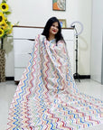 Digitally Printed Multicolor Saree