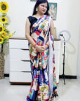 Digitally Printed Multicolor Saree