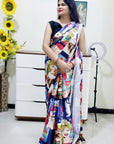 Digitally Printed Multicolor Saree