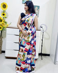 Digitally Printed Multicolor Saree