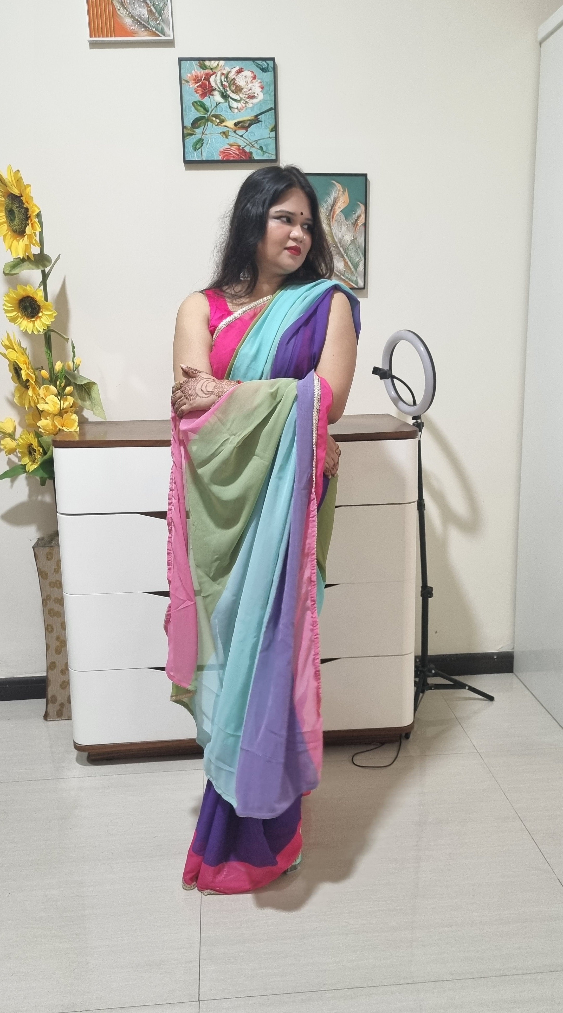 Alia inspired Rainbow saree