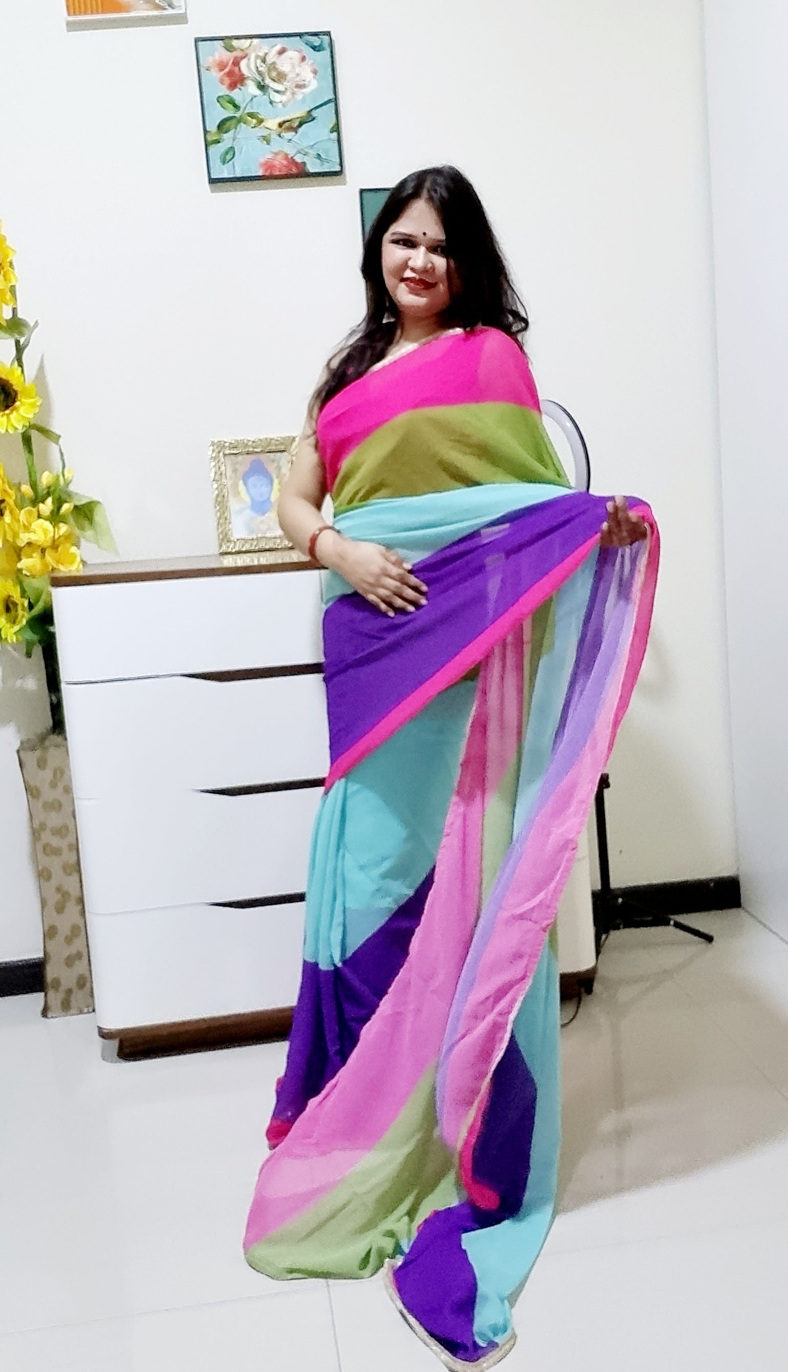 Alia inspired Rainbow saree