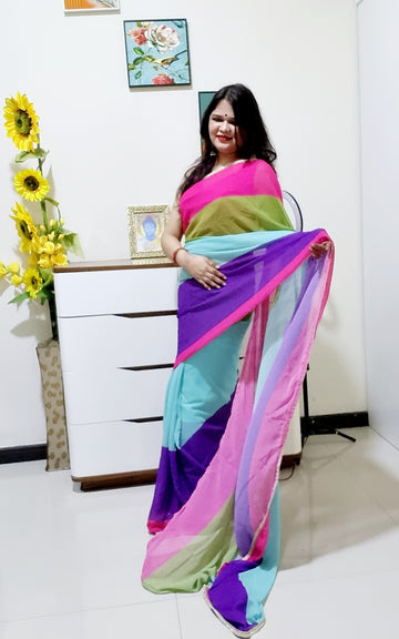 Alia inspired Rainbow saree