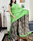 Khes soft cotton bengal handloom fusion saree