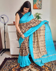 Khes soft cotton bengal handloom fusion saree