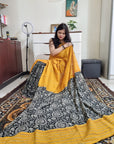 Khes soft cotton bengal handloom fusion saree