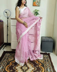 Premium supernet embroidery work saree