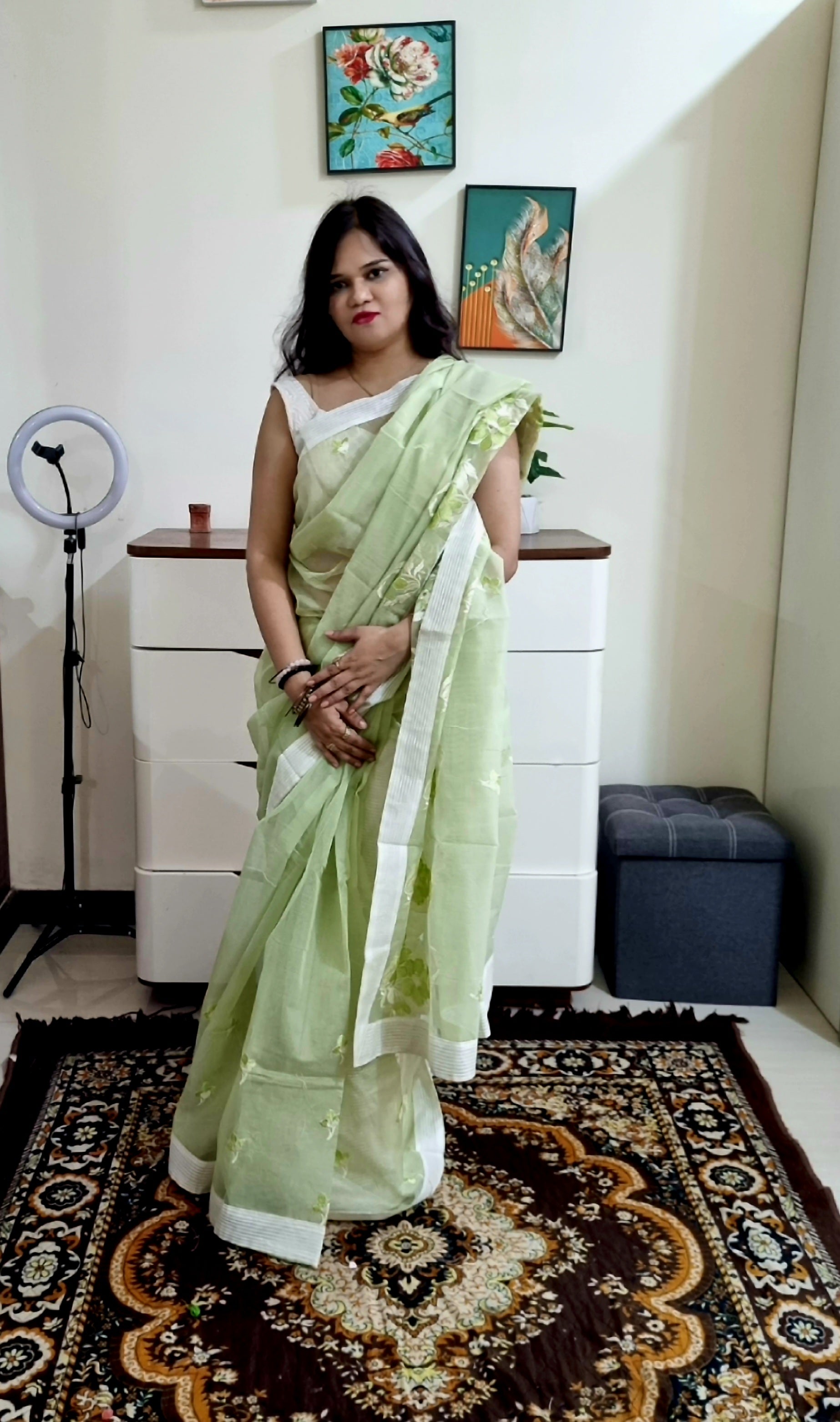 Premium supernet embroidery work saree