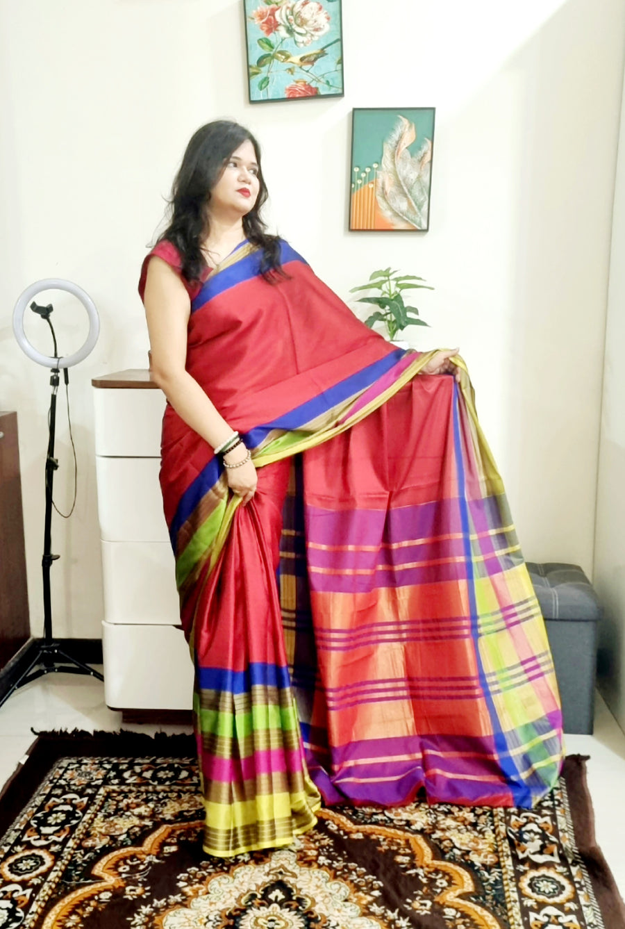 Silk cotton daily wear saree