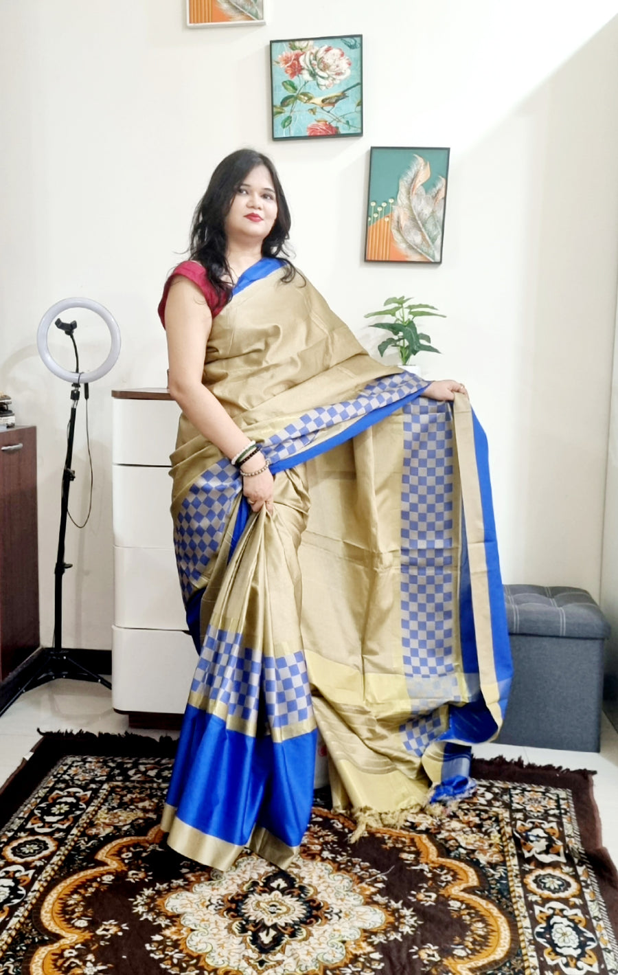 Silk cotton daily wear saree