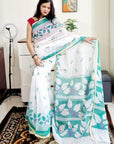 Soft Bengal tant cotton white saree