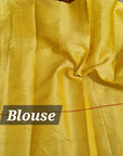 Kota silk weaving yellow saree with geometri pattern