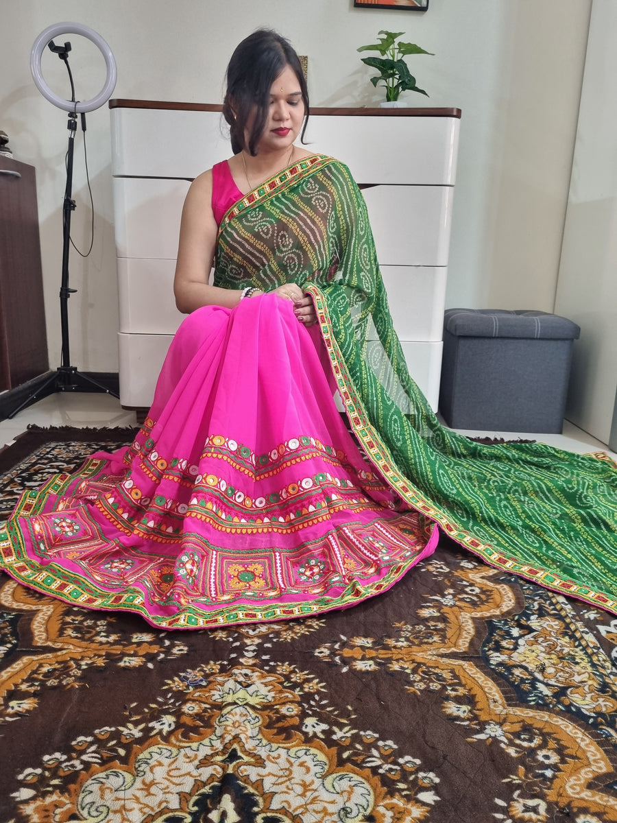 Gujrati kutch work Gamthi Saree