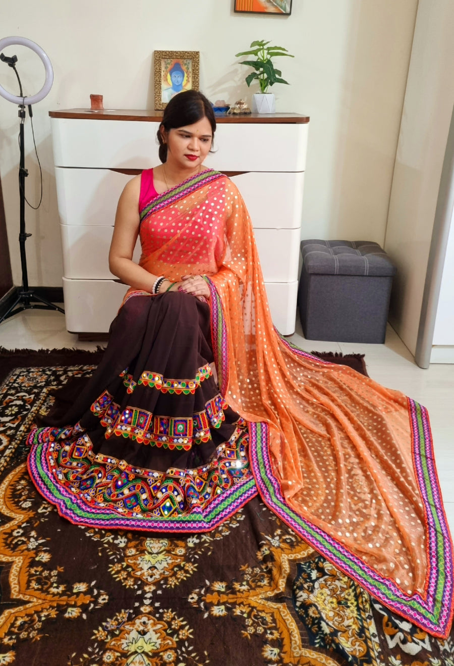 Gujrati kutch work Gamthi Saree