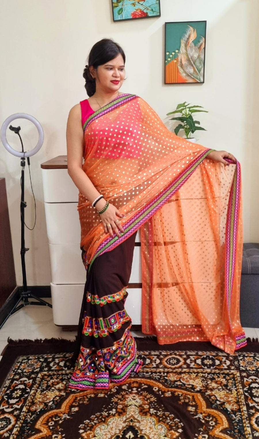 Gujrati kutch work Gamthi Saree