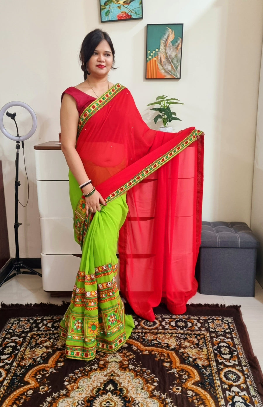 Gujrati kutch work Gamthi Saree