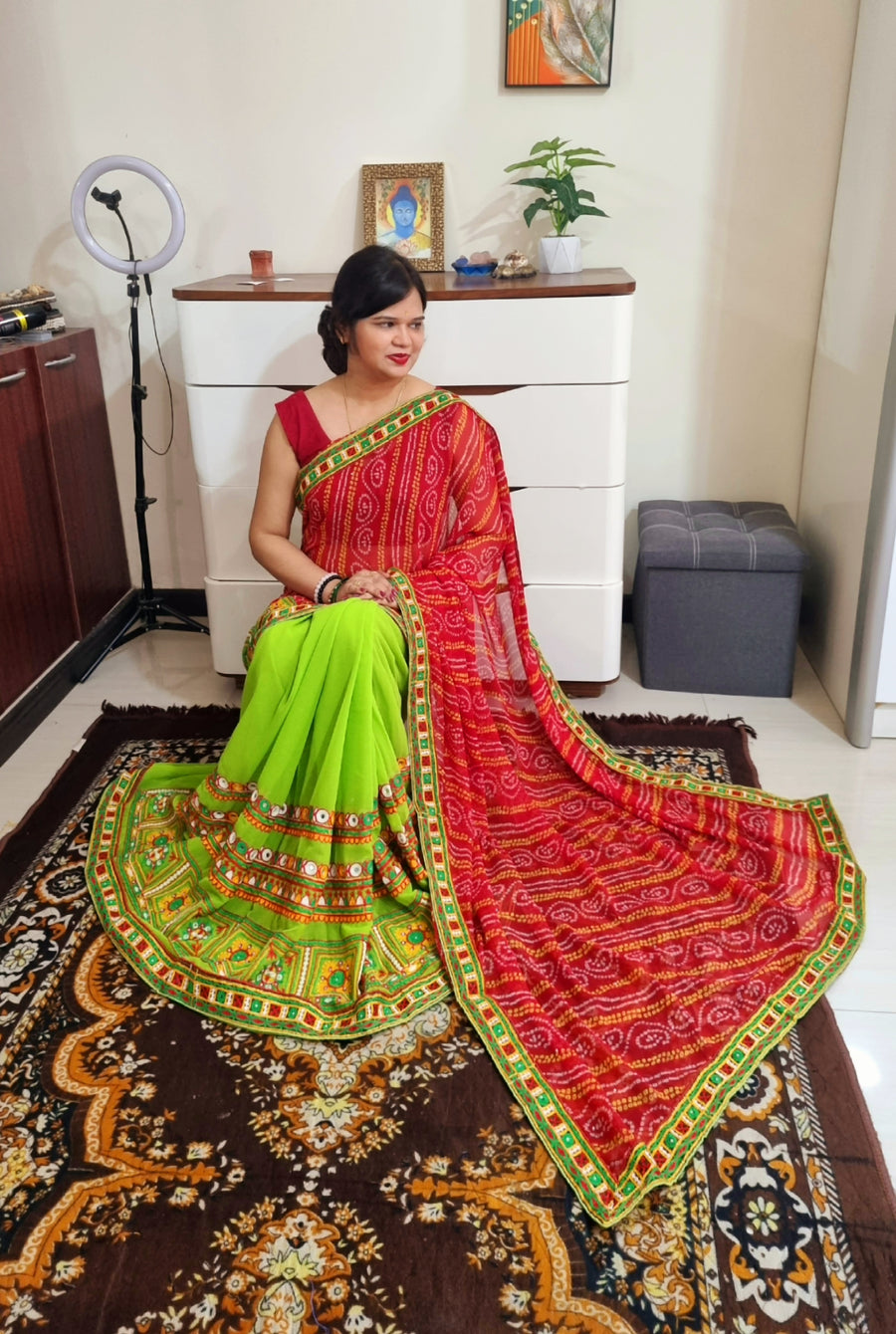 Gujrati kutch work Gamthi Saree