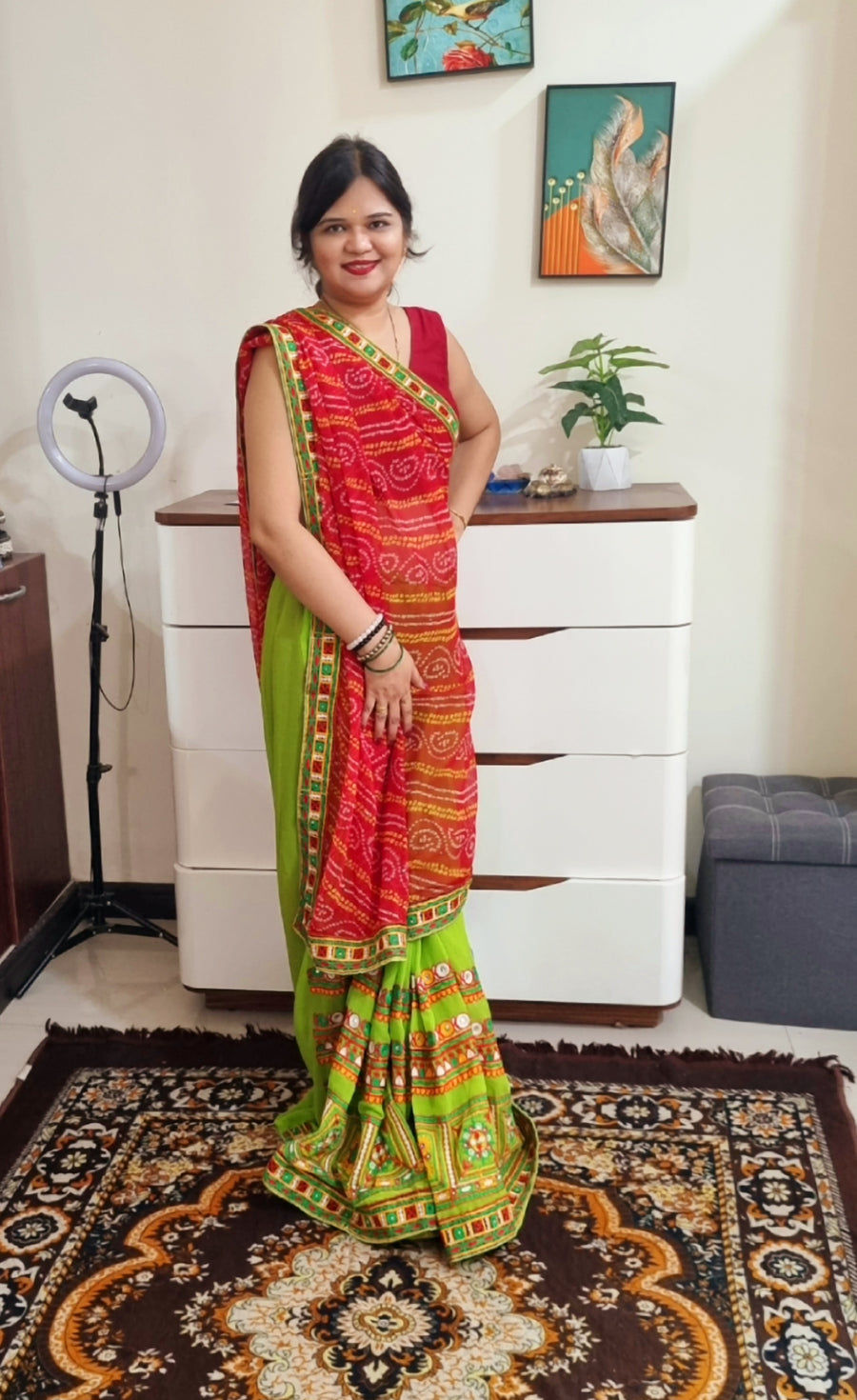 Gujrati kutch work Gamthi Saree