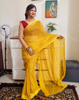 Semi chiffon lehariya saree