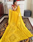 Semi chiffon lehariya saree