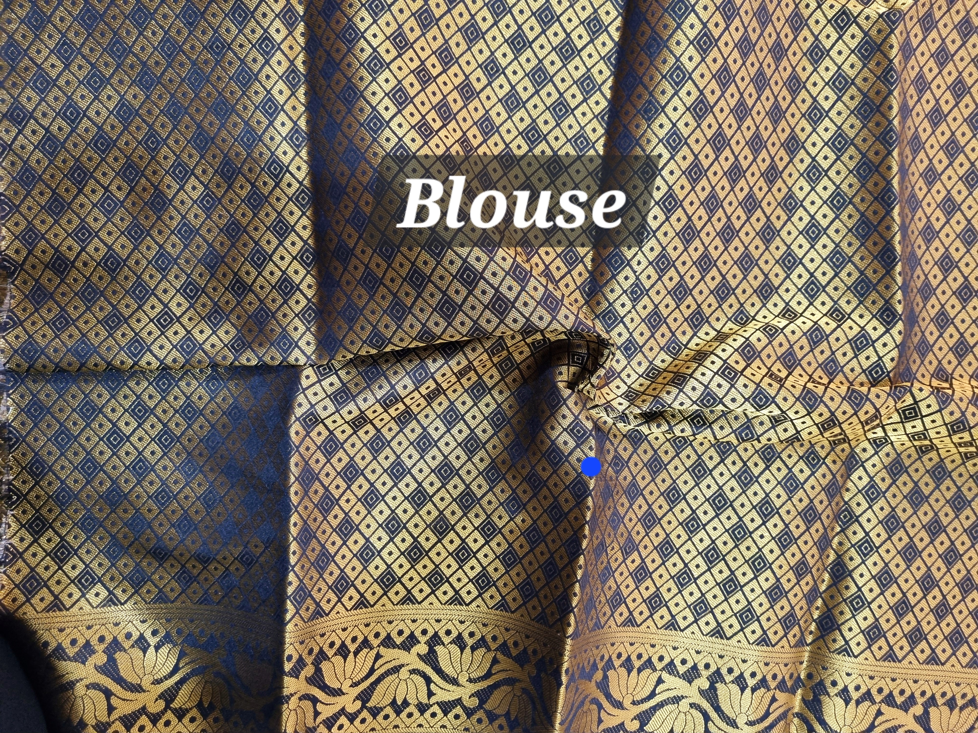 South silk black with golden zari weaving soft saree