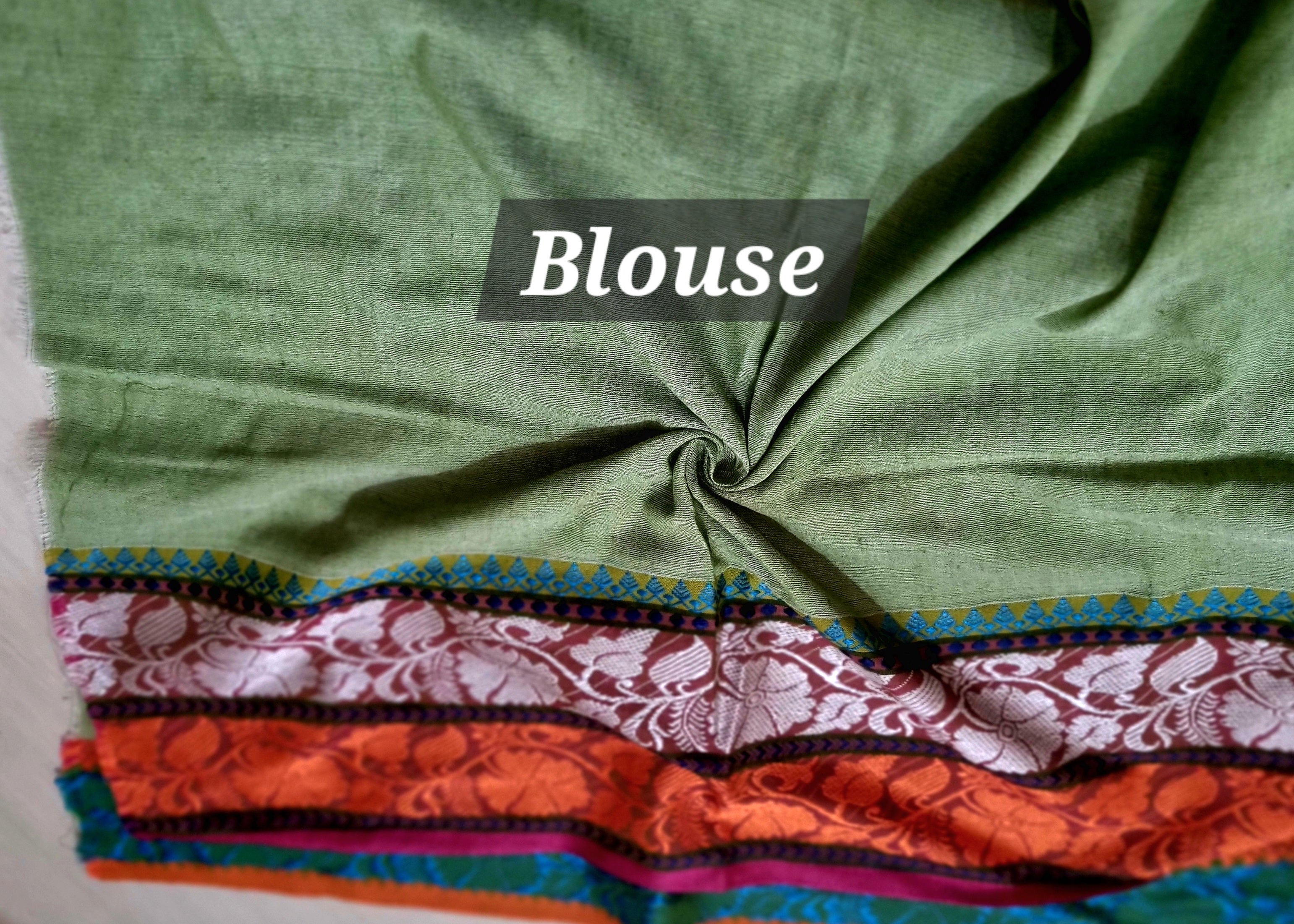 Rainbow border Soft cotton saree