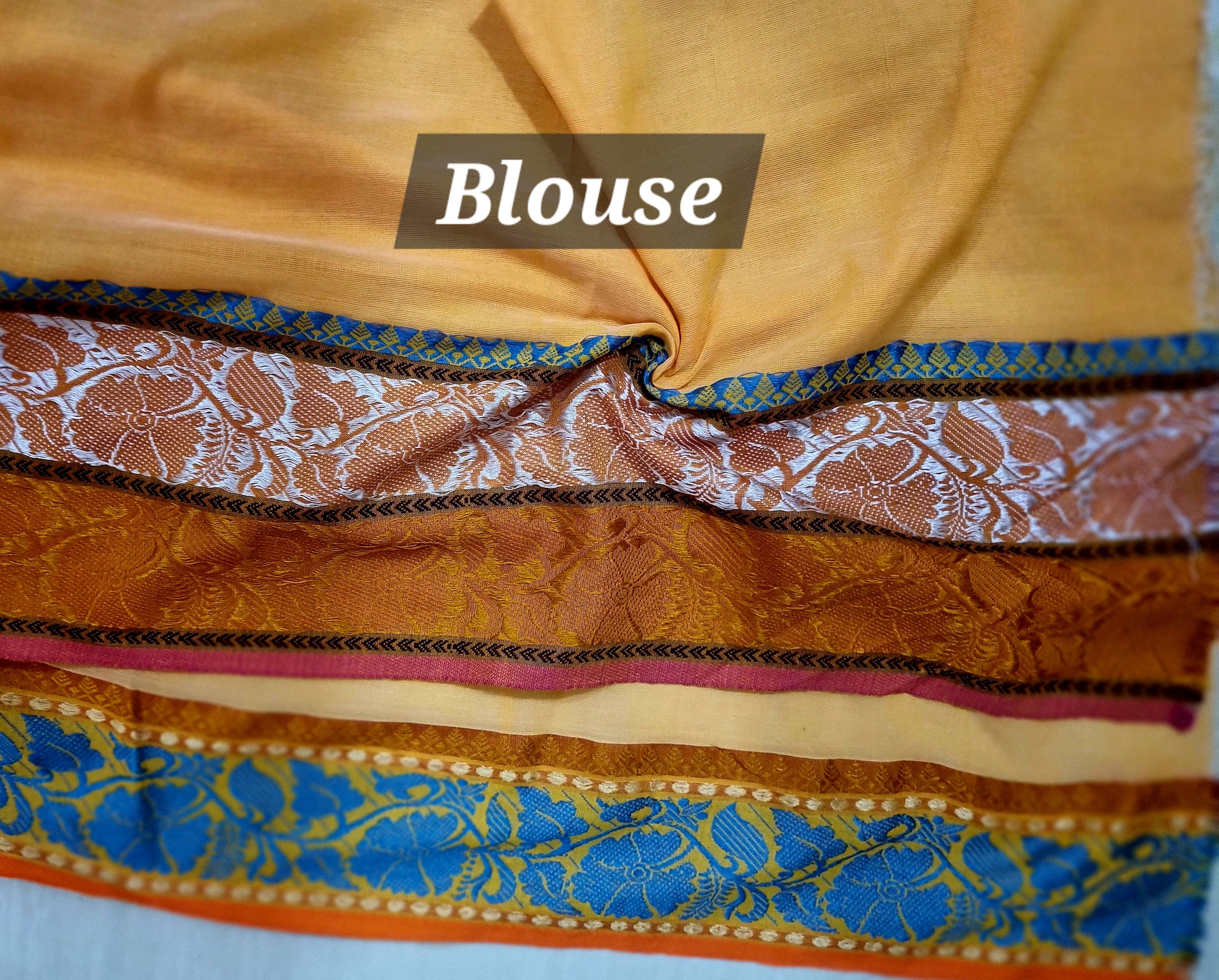 Rainbow border Soft cotton saree