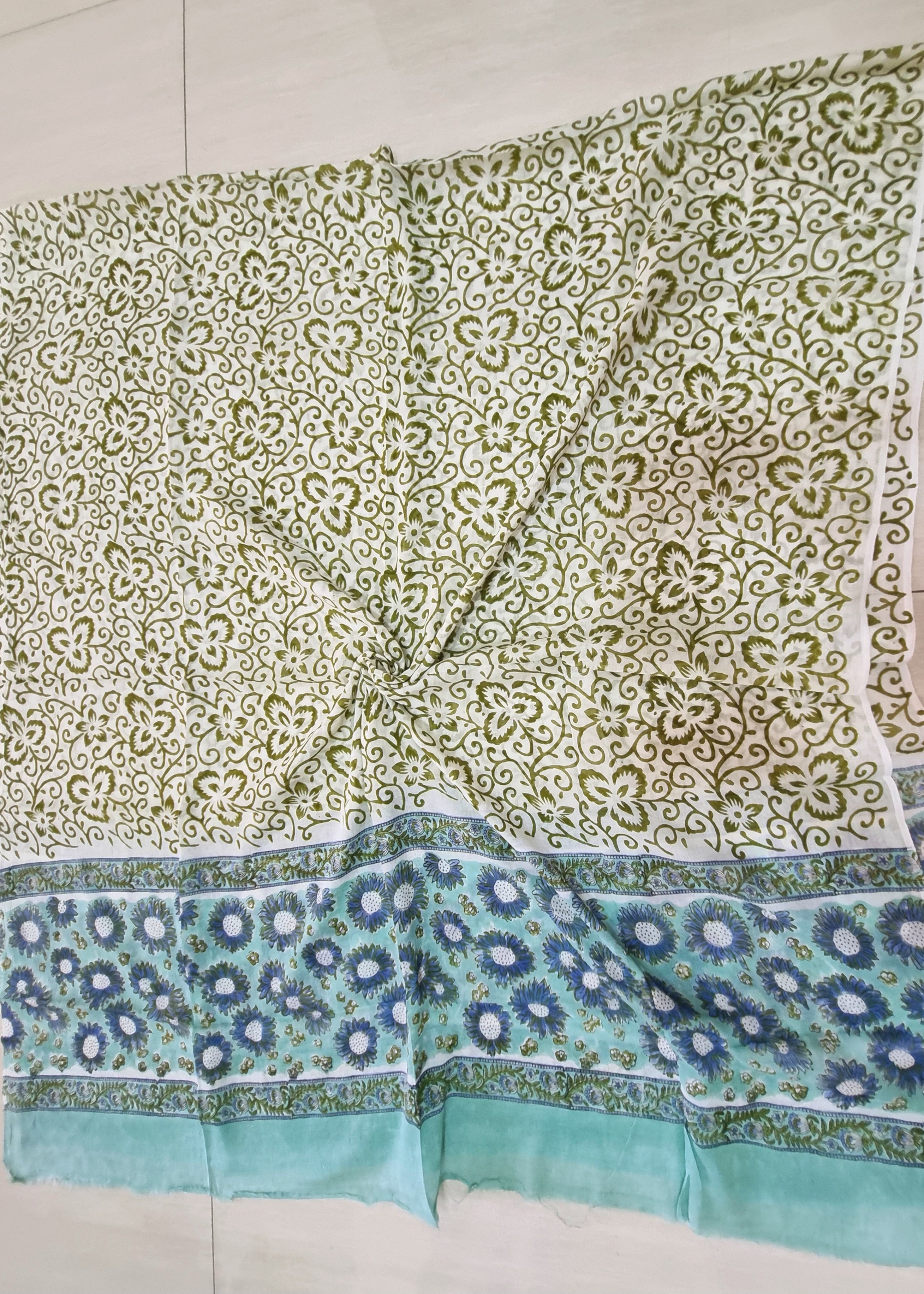 कॉटन हैंडब्लॉक ड्रेस सामग्री