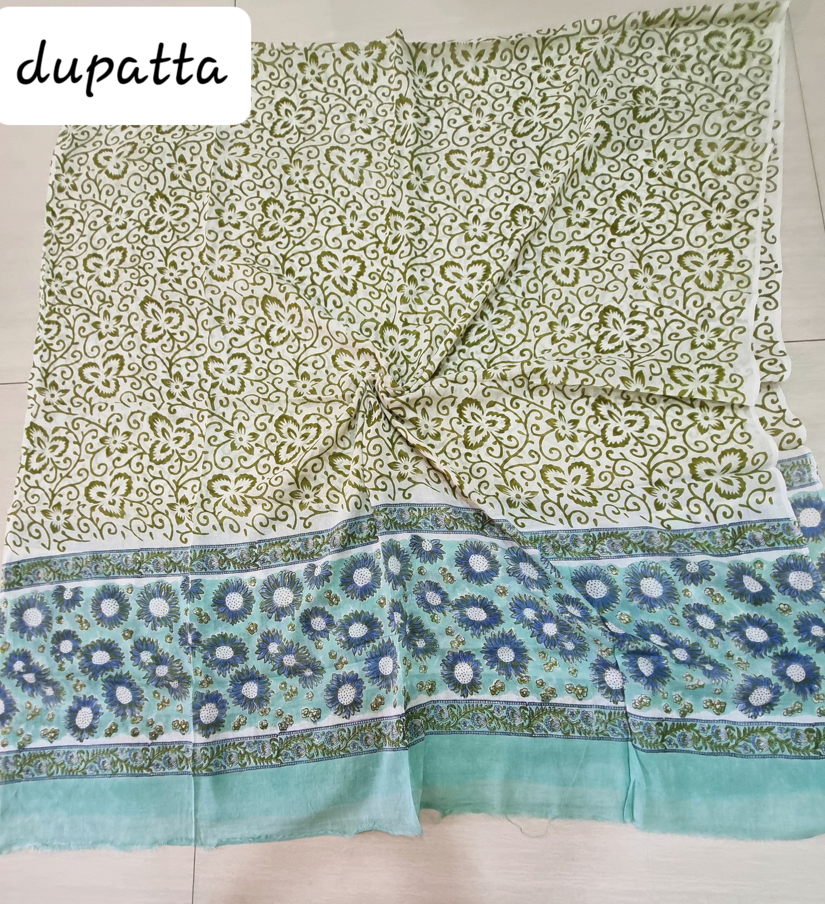 कॉटन हैंडब्लॉक ड्रेस सामग्री