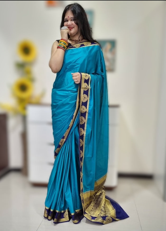 Mysore silk saree - Firozi Blue