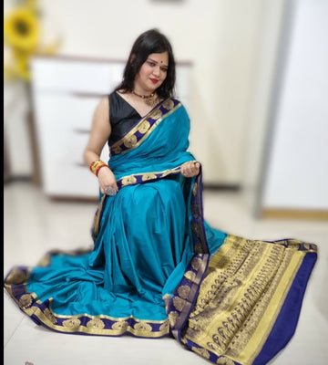 Mysore silk saree - Firozi Blue