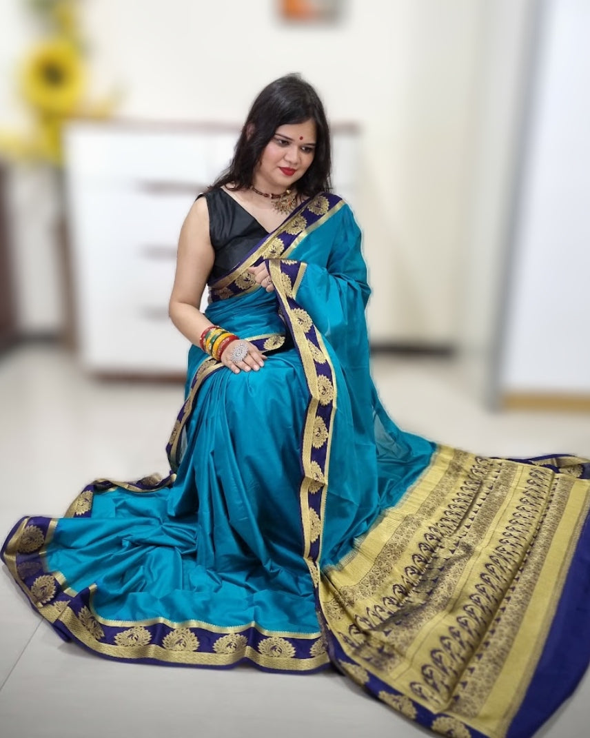 Mysore silk saree - Firozi Blue