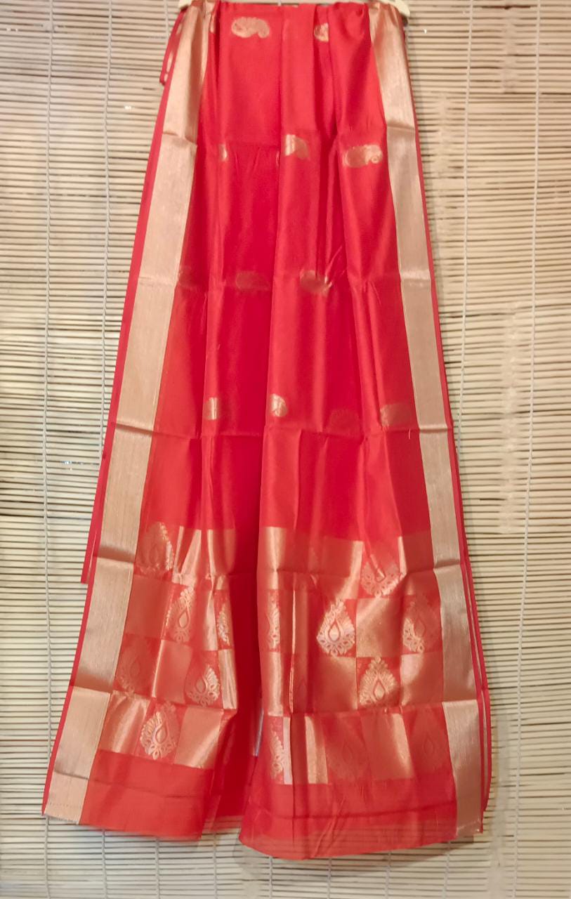 Red Chanderi saree