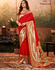 RED Paithani silk saree