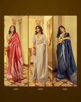 NAVY BLUE Kanjeevaram Semi-silk  saree