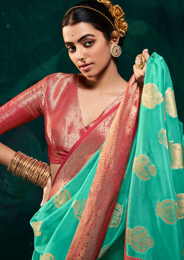 SOFT SATTIN ORGANZA SAREE