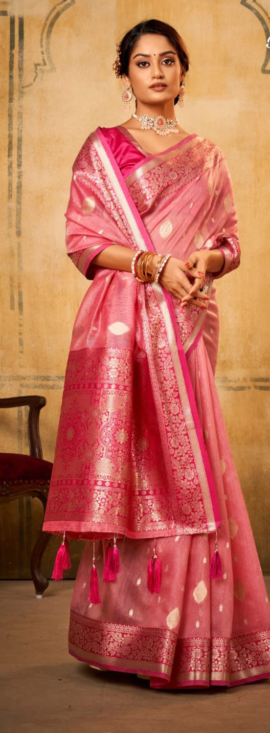 PINK BANARASI TISSUE