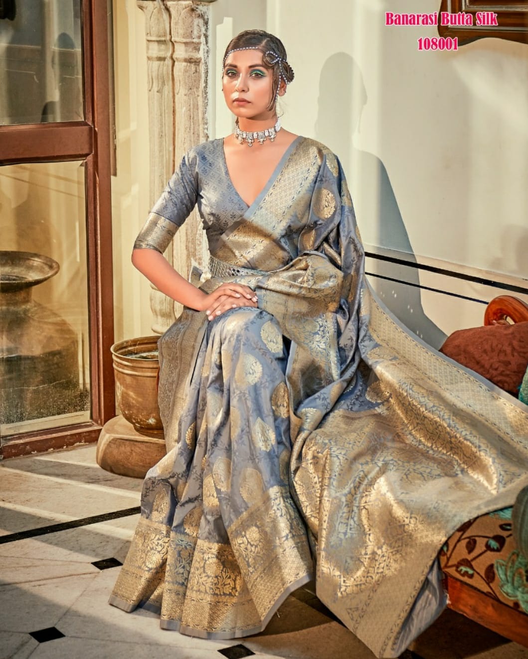 Banarasi zari Boota Art silk