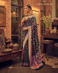 BLACK Kani weaving kashmiri silk saree