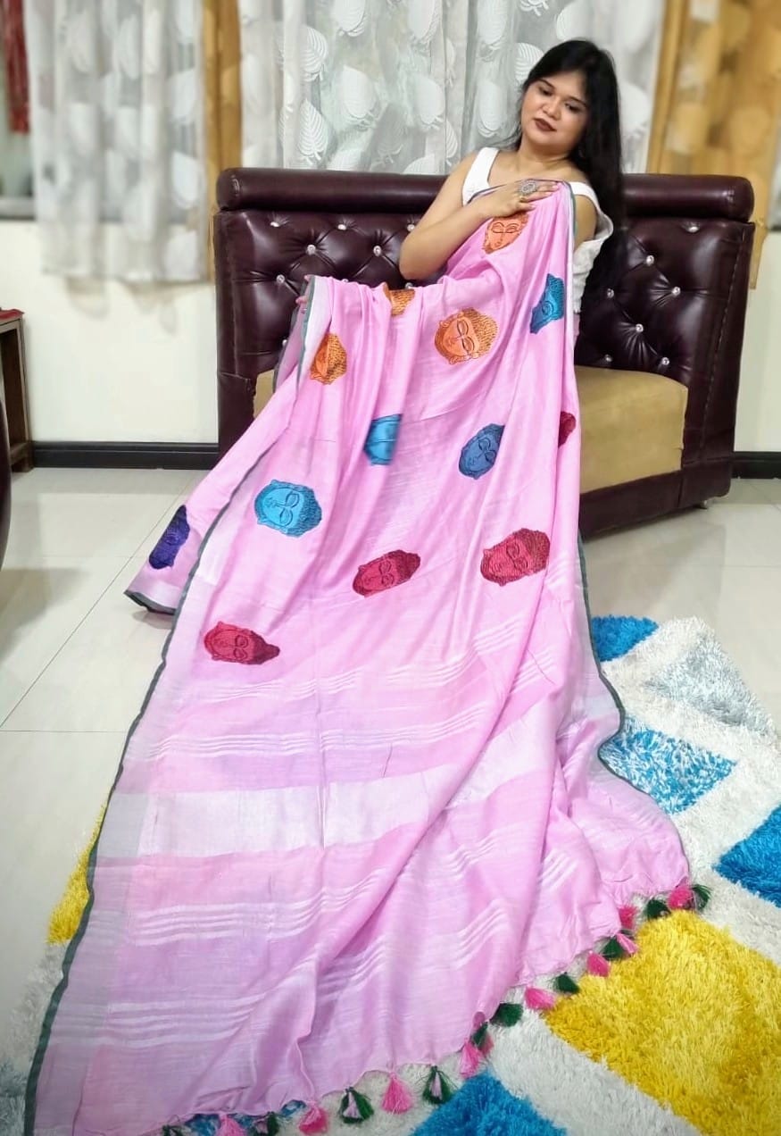 लिनन बुद्ध कढ़ाई