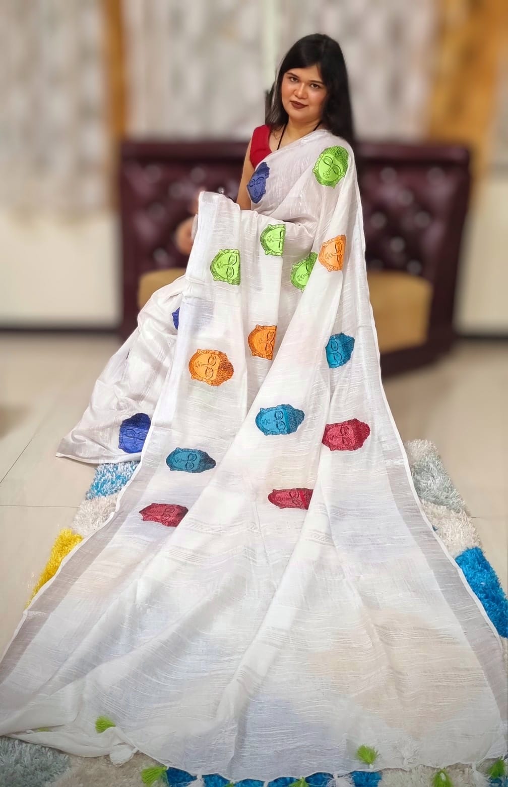 लिनन बुद्ध कढ़ाई