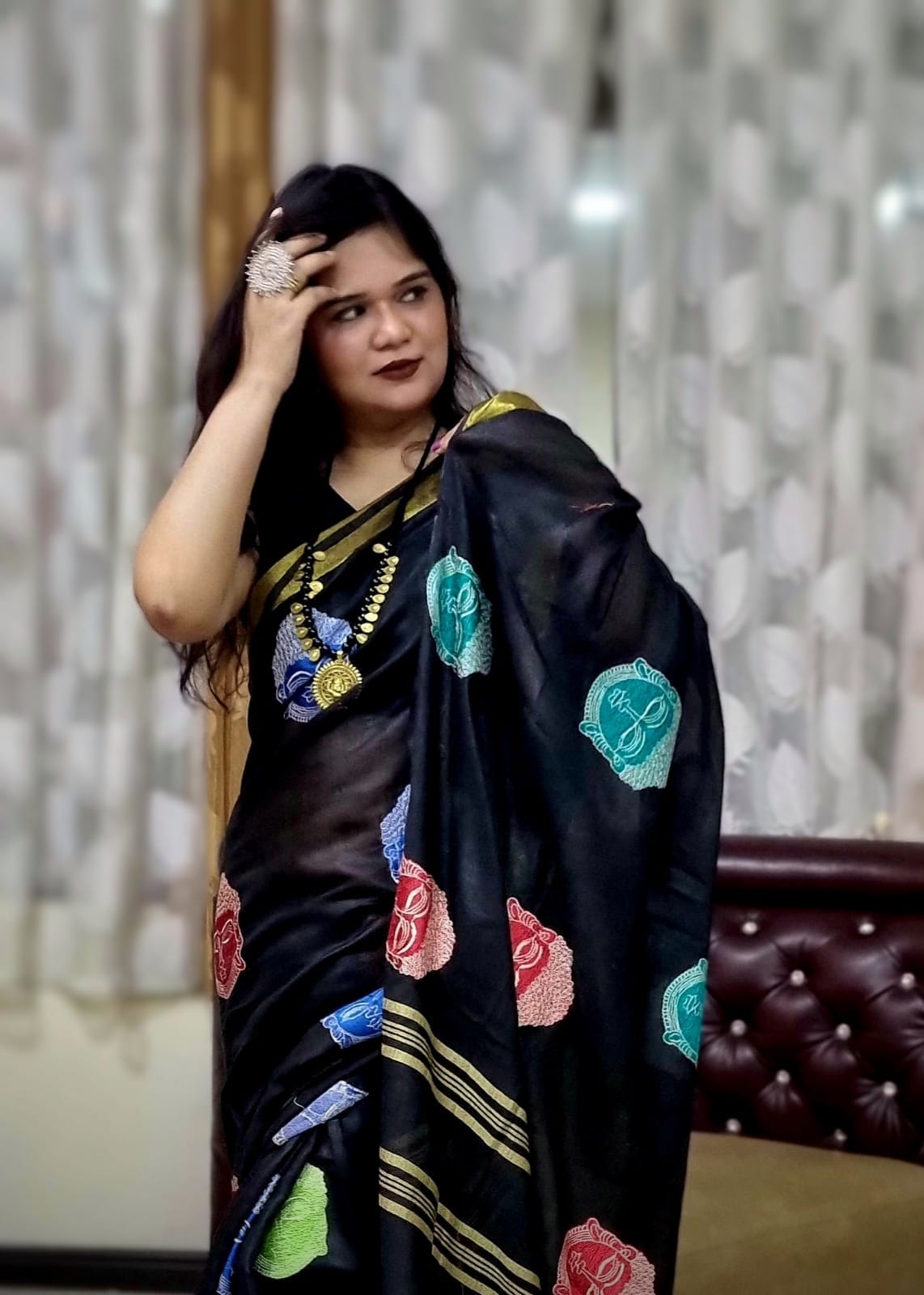 लिनन बुद्ध कढ़ाई