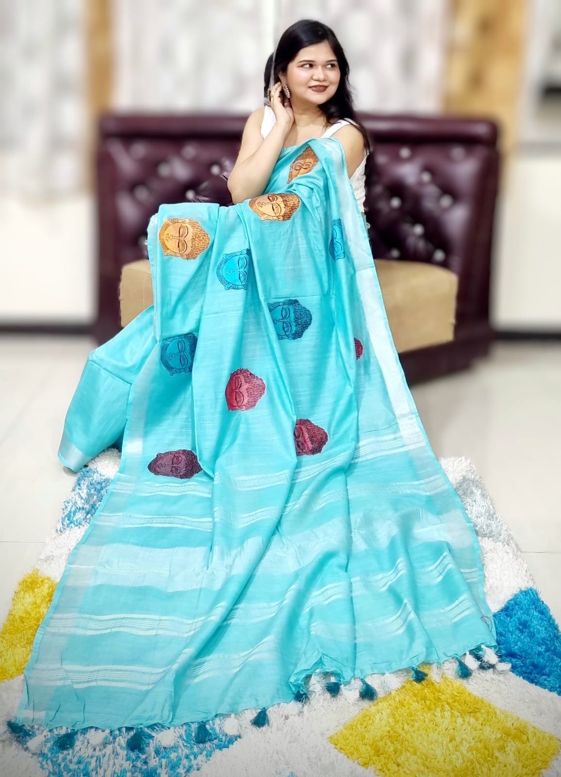 लिनन बुद्ध कढ़ाई