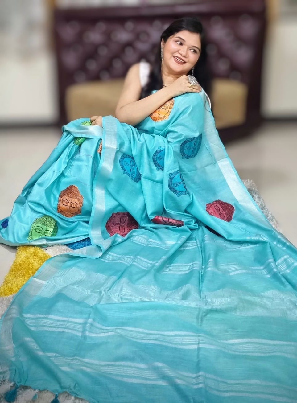 लिनन बुद्ध कढ़ाई