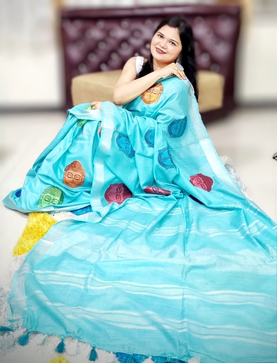 लिनन बुद्ध कढ़ाई