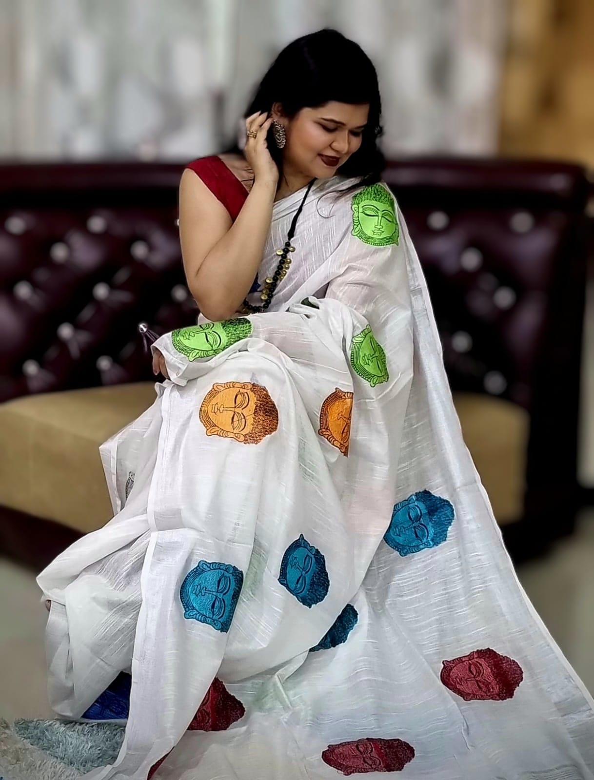 लिनन बुद्ध कढ़ाई