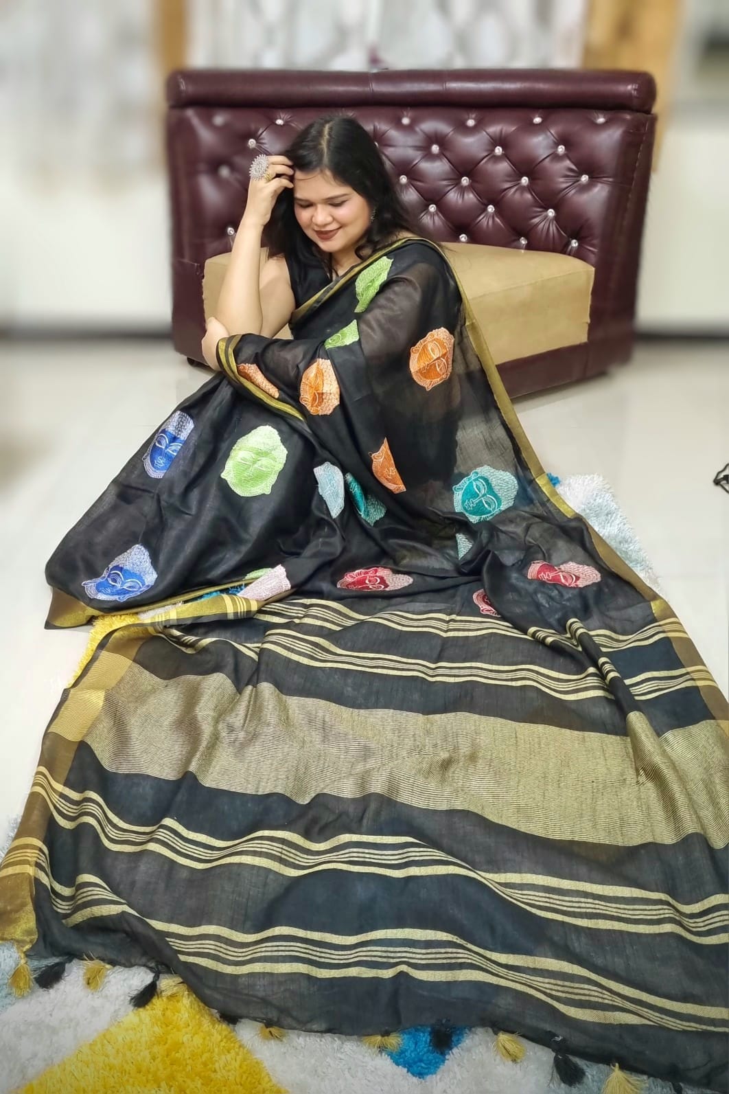 लिनन बुद्ध कढ़ाई