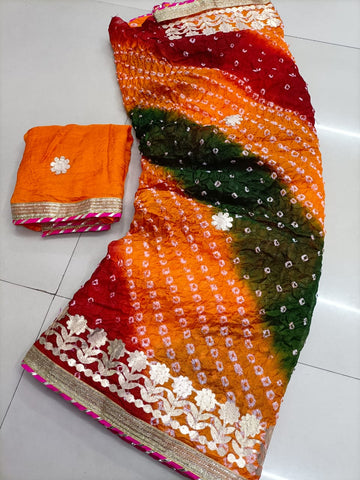 GOTTA PATTI BANDHANI SAREE