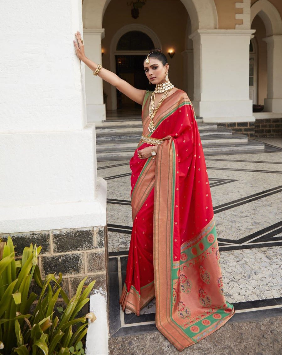 मुलायम पेशवाई पैठणी सिल्क साड़ी